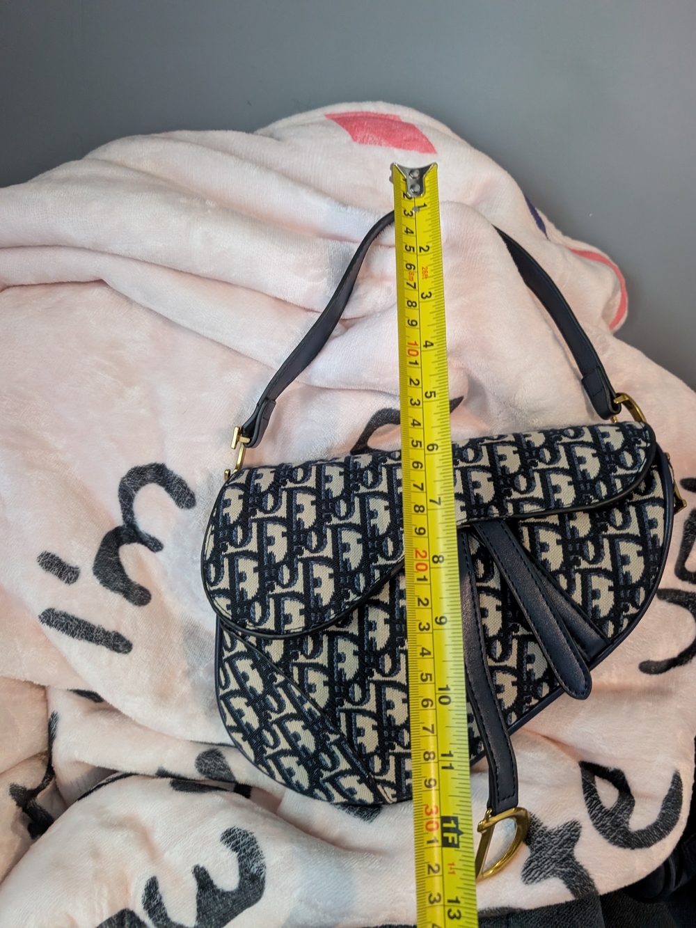 Navy Monogram Saddle Bag - Designer-Inspired Women’s Handbag